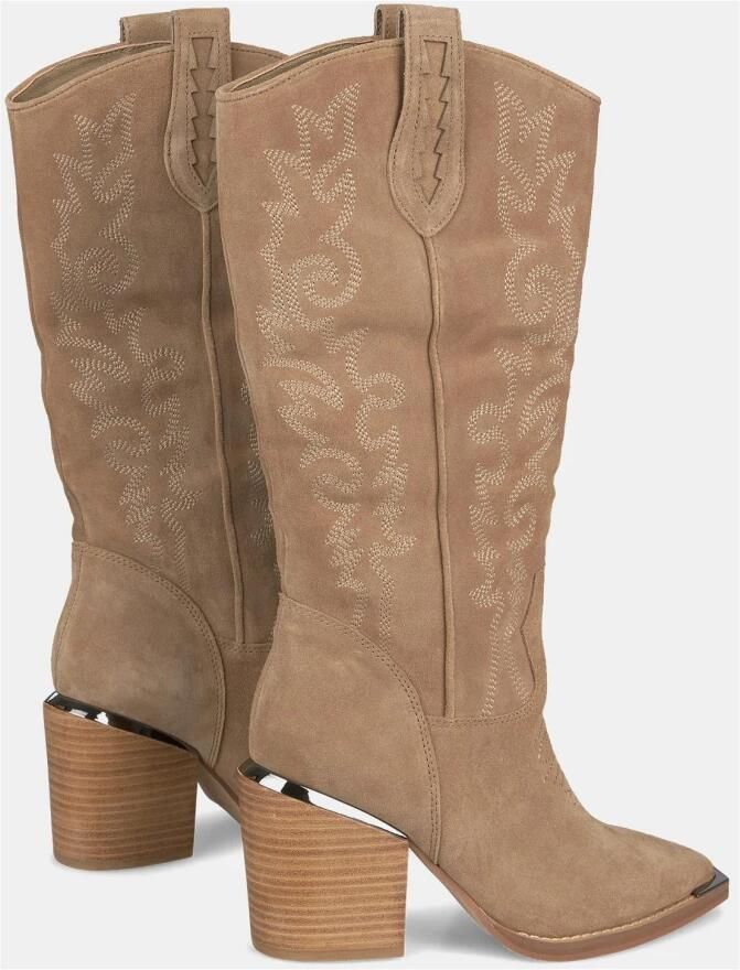 Alma en Pena Leren cowboy laarzen met borduursel Brown Dames