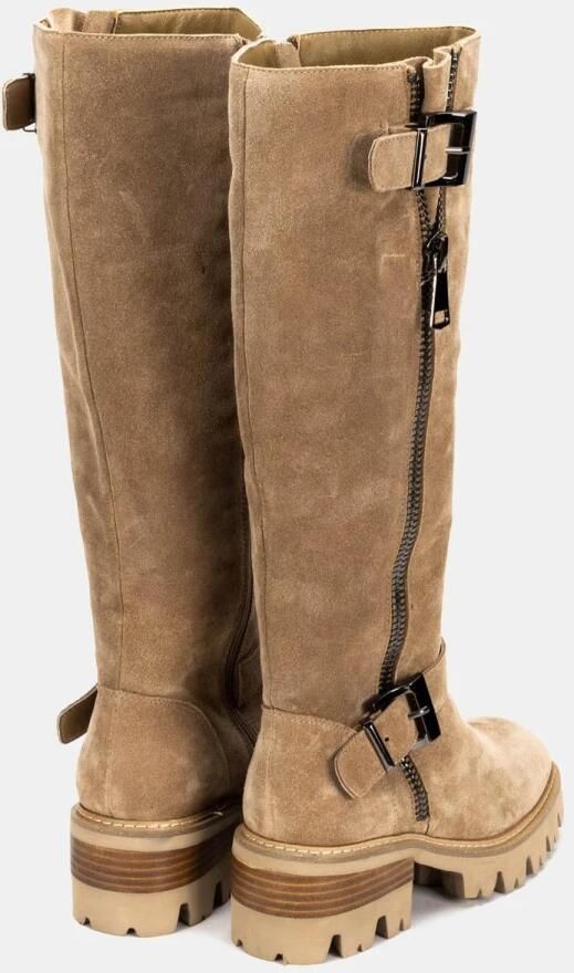 Alma en Pena Leren enkellaarzen met ronde neus Brown Dames