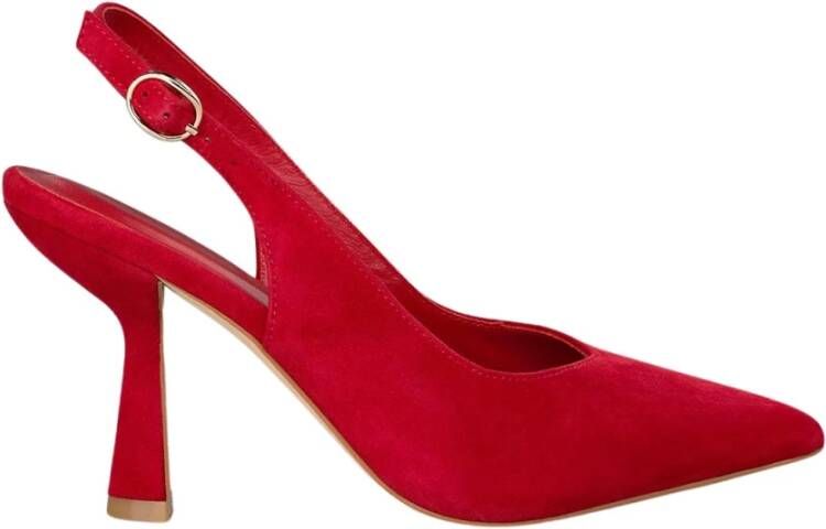 Alma en Pena Leren High Heel Sandal Red Dames