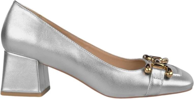 Alma en Pena Leren pumps met vierkante neus Gray Dames