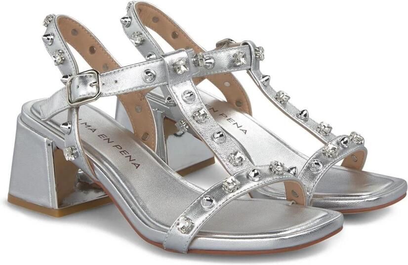 ALMA EN PENA Metallic Sandal Rhinestones - Foto 2