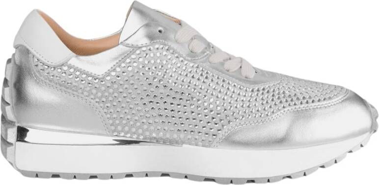 Alma en Pena Metallic sneakers met strass Gray Dames