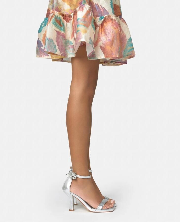 Alma EN Pena Metallic Strap Heel Sandal