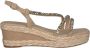 Alma en Pena Multicolor Sleehak Sandaal met Gevlochten Bandjes Beige Dames - Thumbnail 1