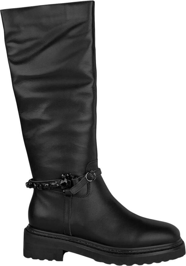 Alma en Pena Leren Hoge Laarzenjes met ronde neus Black Dames - Foto 2