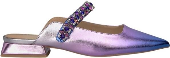 Alma en Pena Platte Rhinestone Strap Schoen Purple Dames