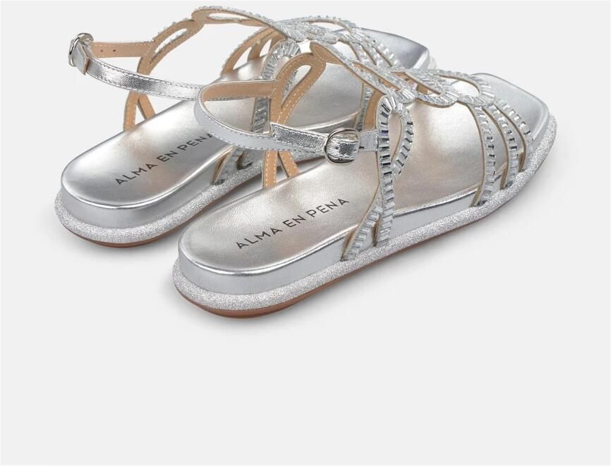 Alma EN Pena Platte sandaal met kristallen bandjes