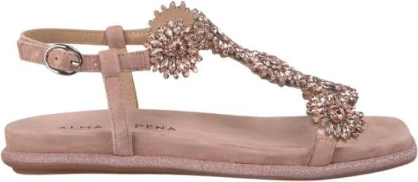 Alma EN Pena Platte sandaal met strass
