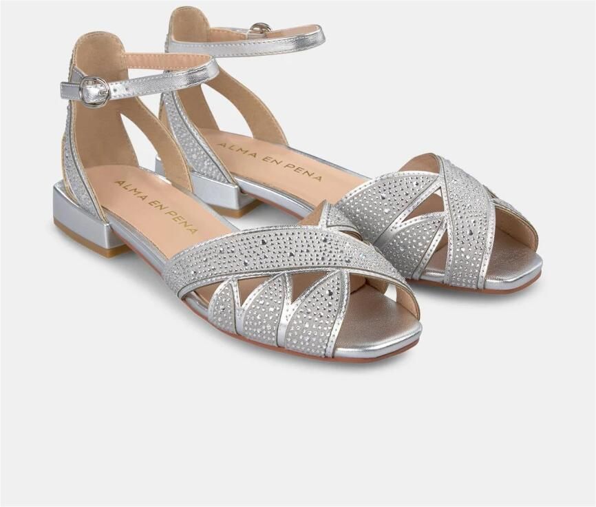 Alma EN Pena Platte sandaal met strass opening