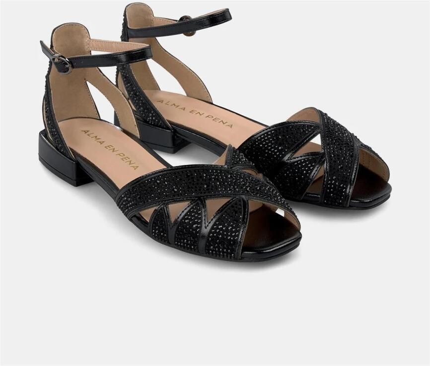 Alma EN Pena Platte sandaal met strass opening