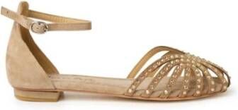 Alma EN Pena Beige Platte Sandalen met Bandjes