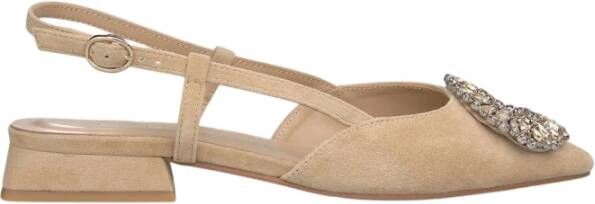 Alma en Pena Platte Schoen Broche Beige Dames