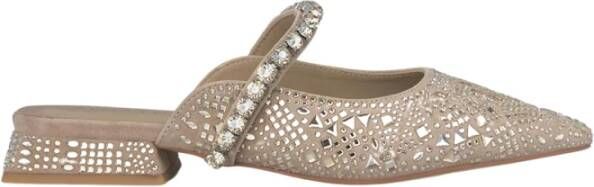 Alma en Pena Platte schoen met kristallen Beige Dames