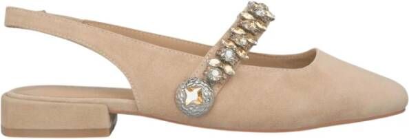 Alma en Pena Platte schoenen met strass Beige Dames