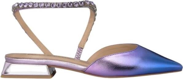 Alma en Pena Platte schoenen met strassband Purple Dames