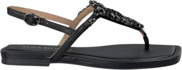 Alma EN Pena Platte teensandaal met strass