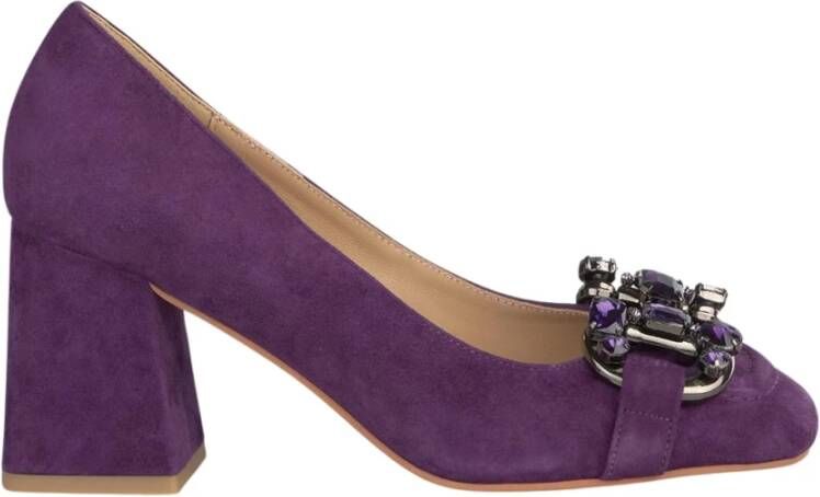 Alma en Pena Pumps met Stijgbeugelbanddecoratie Purple Dames