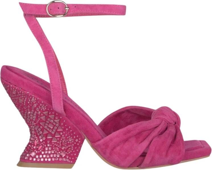 Alma en Pena Rhinestone Curved Heel Sandal Pink Dames