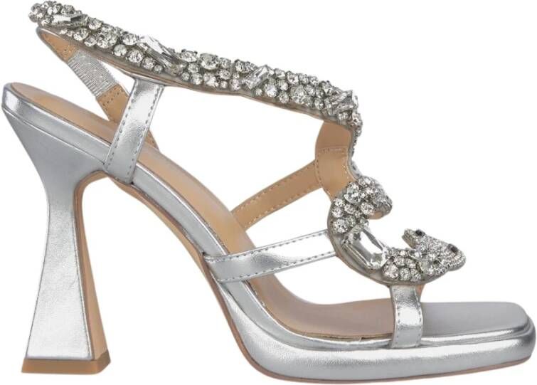 Alma en Pena Rhinestone Hak Sandalen Gray Dames