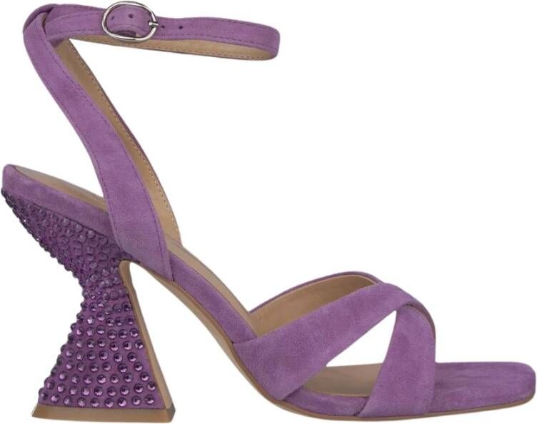 Alma en Pena Rhinestone Hak Sandalen Purple Dames