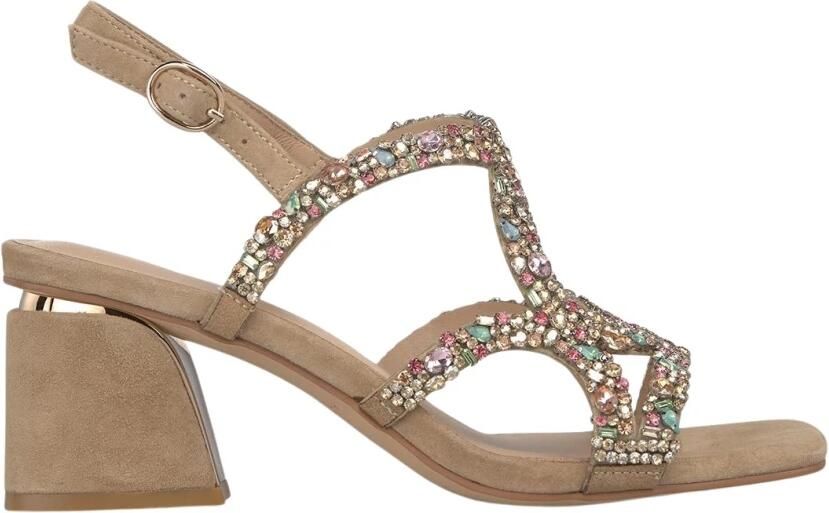 Alma EN Pena Rhinestone Sandal With Thin Straps