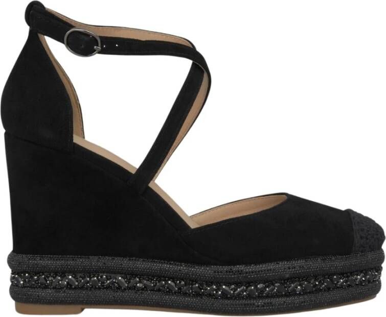 Alma en Pena Rhinestone Sleehak Sandaal Black Dames
