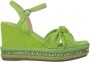 Alma en Pena Rhinestone Sleehak Sandaal Green Dames - Thumbnail 1