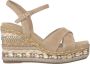 Alma en Pena Rhinestone Sleehak Sandaal met Vlecht Detail Beige Dames - Thumbnail 2
