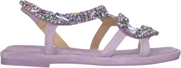 Alma en Pena Rhinestone Snake Flat Sandal Purple Dames