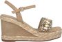 Alma en Pena Rhinestone Strap Sleehak Sandaal Beige Dames - Thumbnail 1