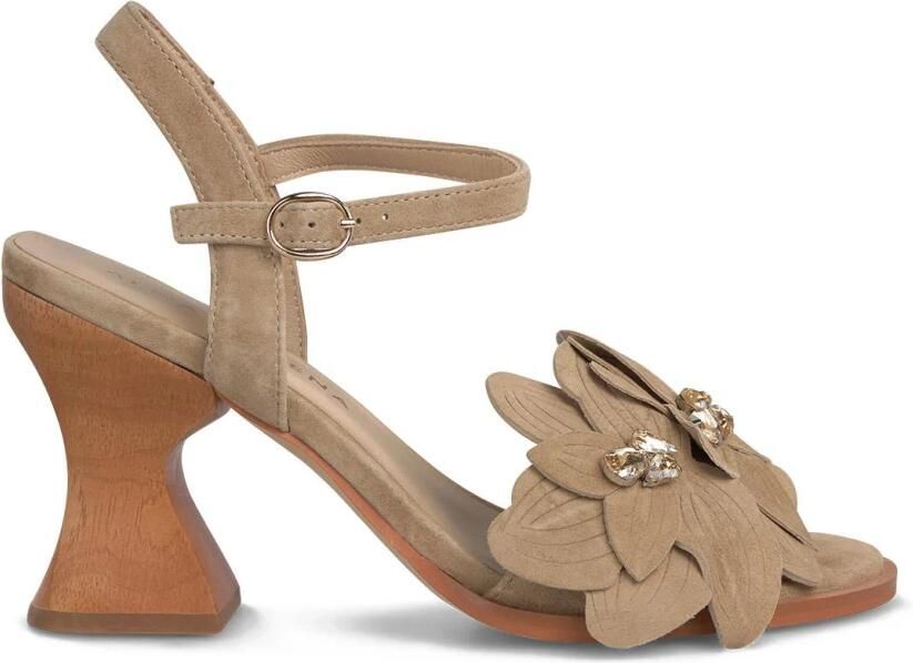 Alma EN Pena Sandaal met bloe detail en houten hak