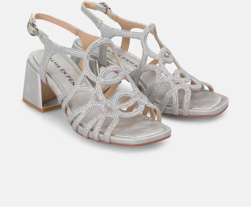 Alma EN Pena Sandaal met brede hak en stenen