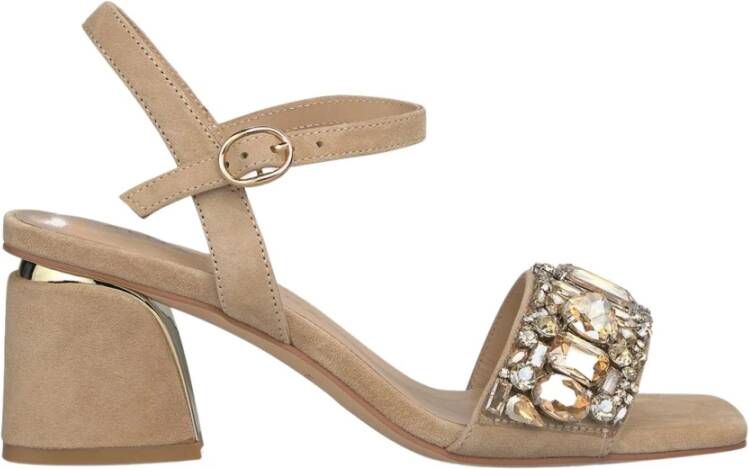 Alma en Pena Sandaal met strass Beige Dames