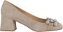 Alma en Pena Leren pumps met versierde vierkante neus Beige Dames - Thumbnail 1