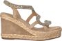 Alma en Pena Slangenwig sandaal met strass Beige Dames - Thumbnail 2