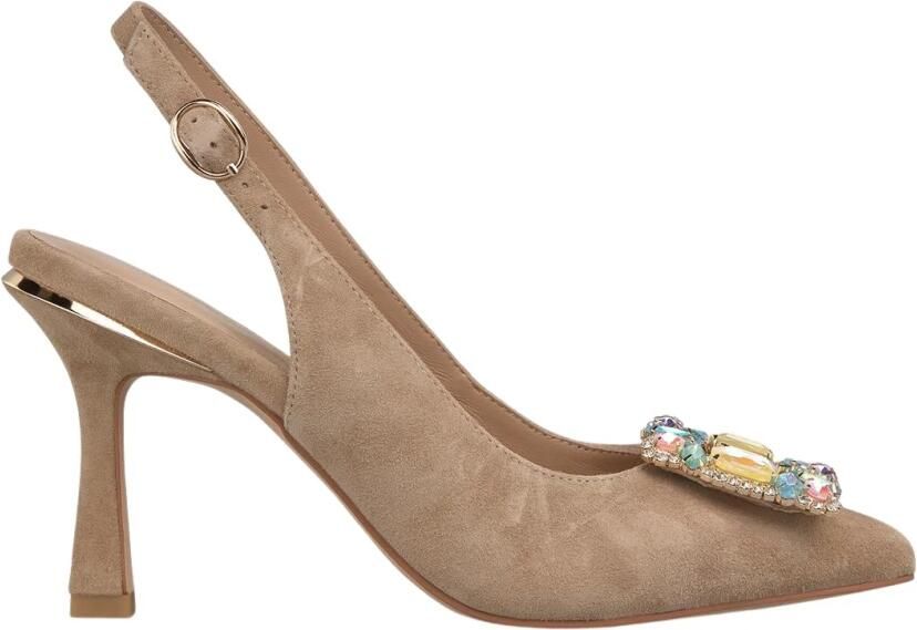ALMA EN PENA Slingback Pump met Multicolor Strass Gesp