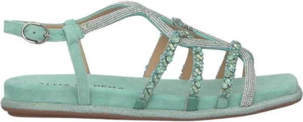 Alma en Pena Sprankelende Plat Sandaal Green Dames