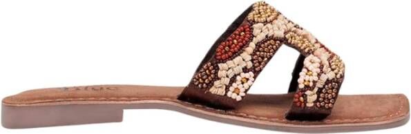 Alma en Pena Sprankelende teenslipper Brown Dames