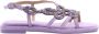 Alma en Pena Vierkante teen juweel platte sandaal Purple Dames - Thumbnail 2