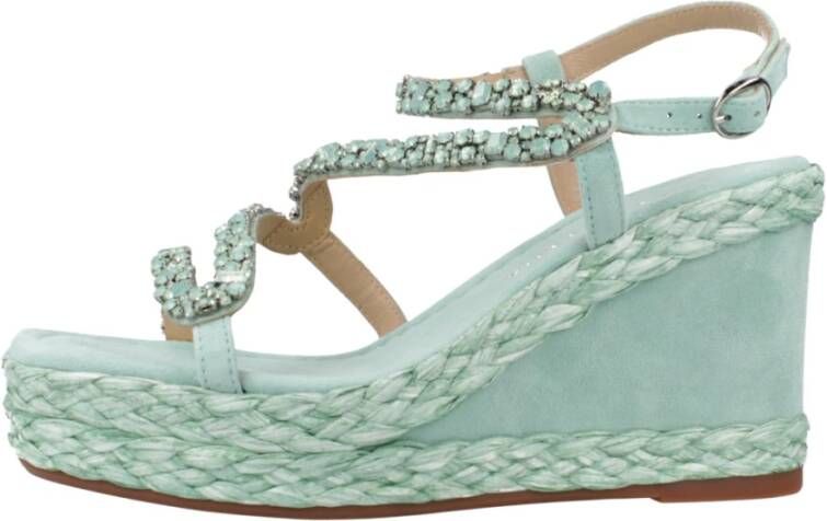 Alma en Pena Stijlvolle Wedges Sandaal Green Dames