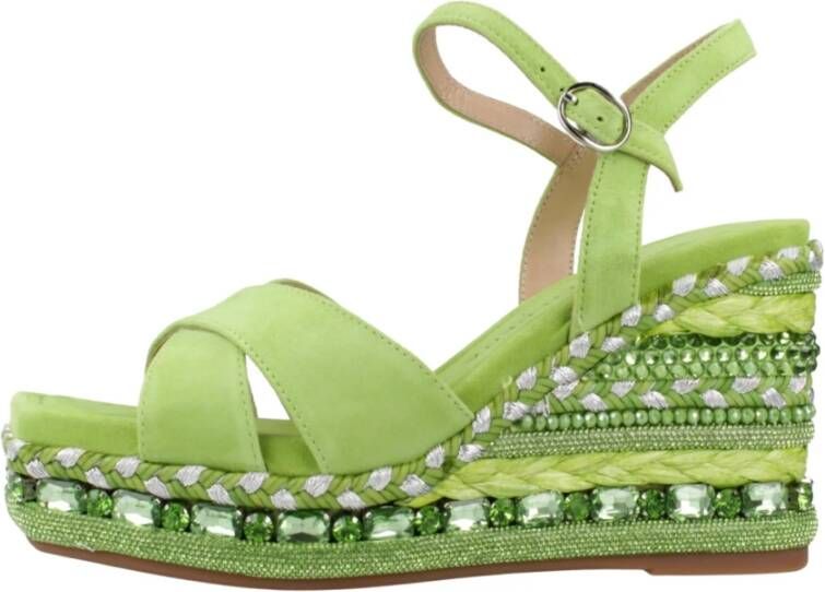 Alma en Pena Stijlvolle Wedges Sandaal Green Dames