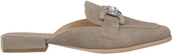 Alma en Pena Stirrup Rhinestone Mules Gray Dames