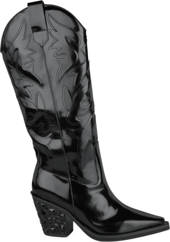 Alma en Pena Stoere Leren Cowboy Laarzen Black Dames