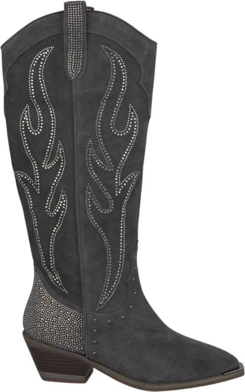 Alma en Pena Stoere Leren Cowboy Laarzen Gray Dames