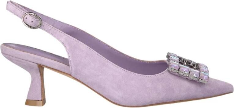 Alma en Pena Versierde hoge hak met broche Purple Dames
