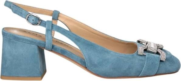 Alma en Pena Vierkante Hak Gesp Schoen Blue Dames