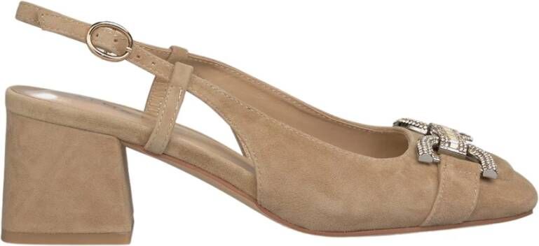 Alma en Pena Vierkante Hak Gesp Schoen Brown Dames