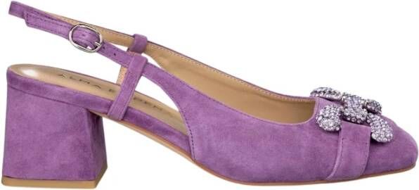 Alma en Pena Vierkante hak gesp schoenen Purple Dames