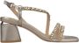 Alma en Pena Vierkante Neus Rhinestone Bandjes Sandaal Yellow Dames - Thumbnail 1