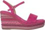 Alma en Pena Wig Sandaal met Strass Steentjes en Vlecht Detail Pink Dames - Thumbnail 1